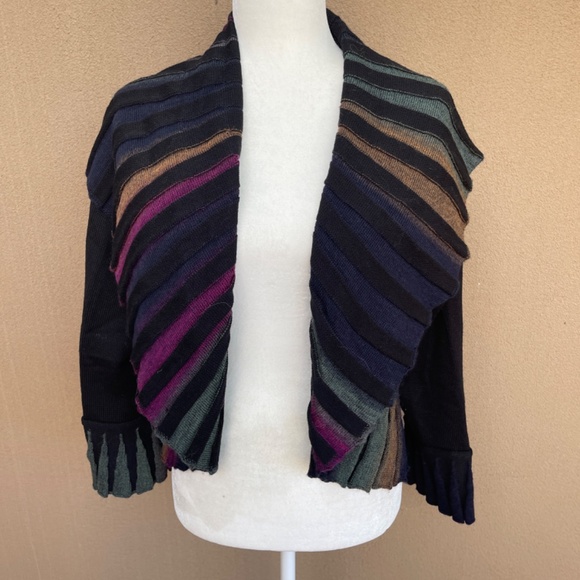 NEW! Angel Design by Sabri Ozel Pleated Italian Circle Cardigan Size Small - Picture 3 of 12